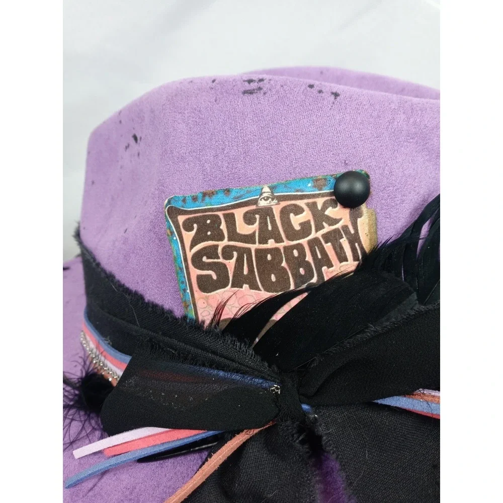 Custom‎ Black Sabbath Hat Paranoid Wide Brim Fedora Festival Rock Heavy Metal